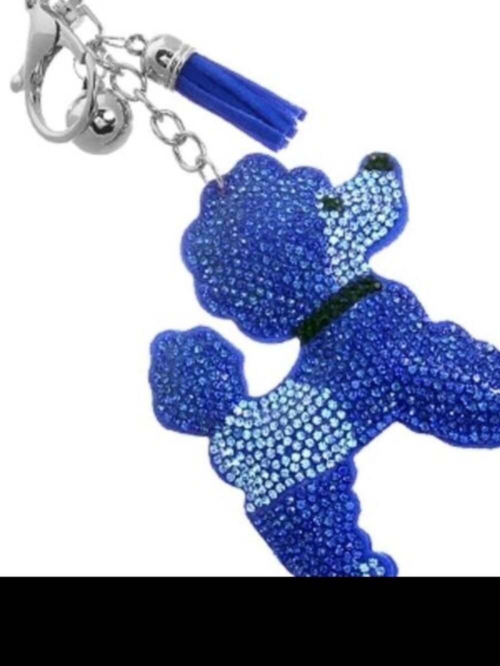 Blue Poodle Keychain Cute Puppy Dog Metal Purse Charm Bag Accessory Gift
